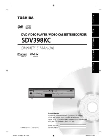 Toshiba New DVD/VCR Combo Player SDV39K