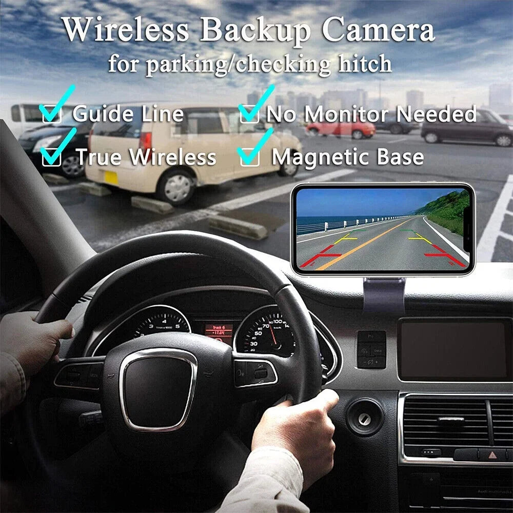 9600mAh View for Vehicle Camera, Ideal Battery, Wireless Magnetic Front/Rear Backup JLLOM WiFi