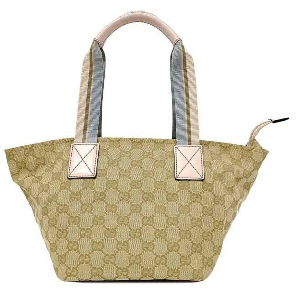 (Good) Pink Tote Blue Women's Beige 131228 Pastel Handbag GG Canvas Pre-Owned Leather Bag