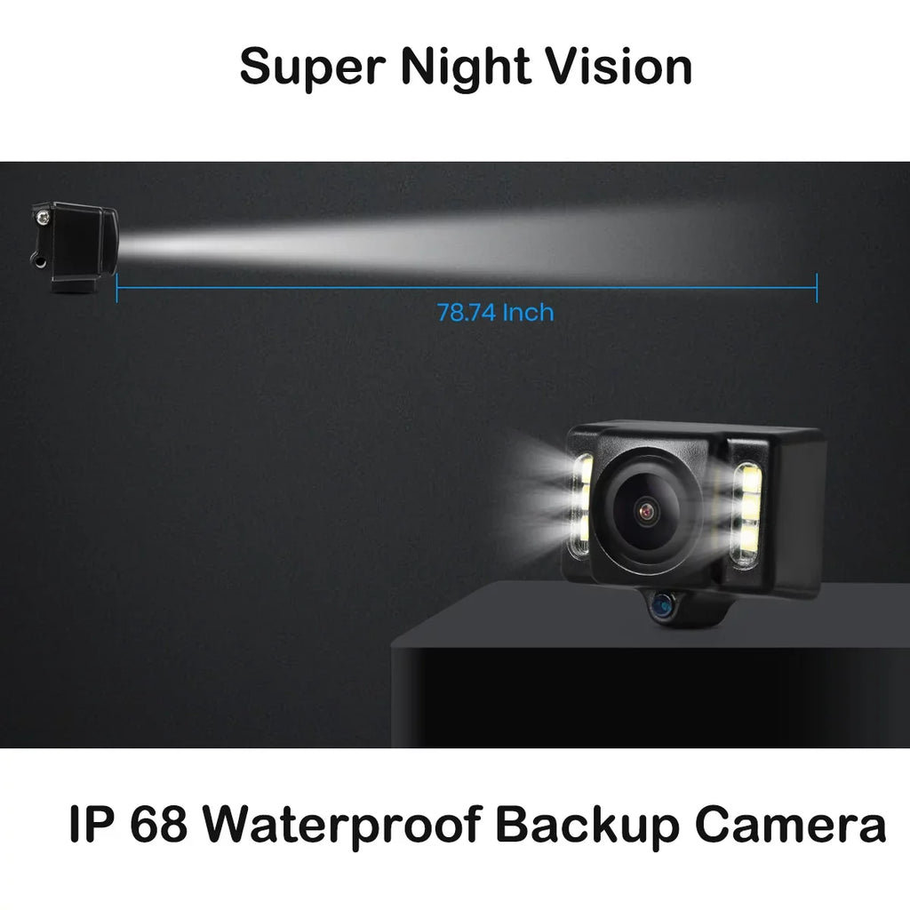 Monitor Mirror (T1400U) OEM Backup Kit for Wiring View Wireless Look Rear Camera Installation Trucks, No Auto-Vox