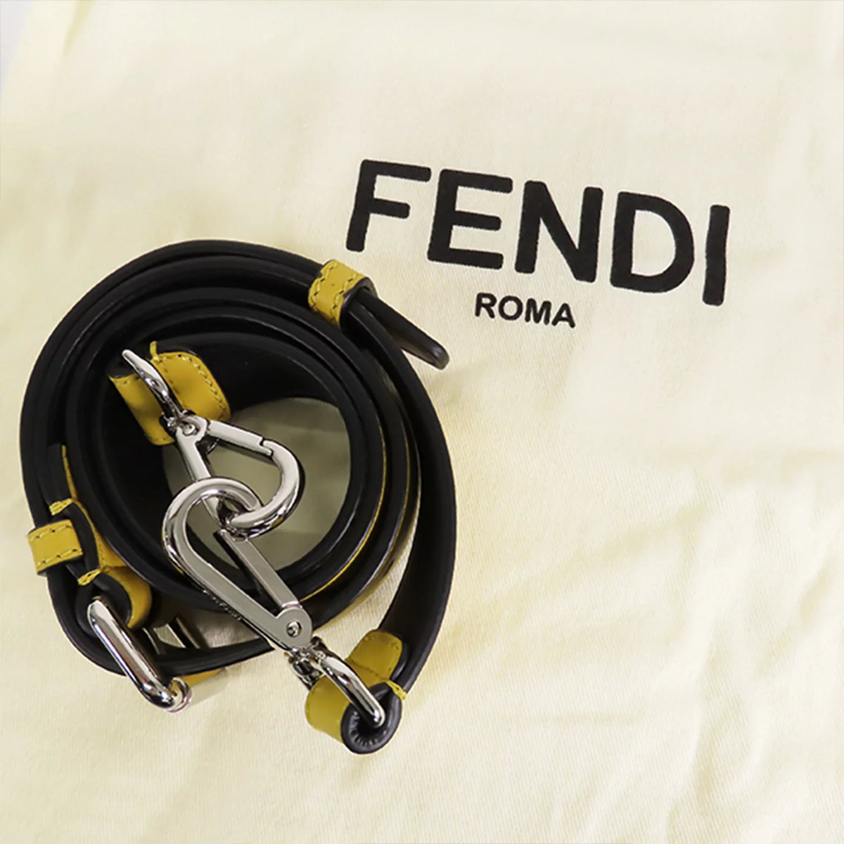 Black Baguette Authenticated Pre-Owned Fabric Satchel (Good) Nylon Convertible Unisex Stripes Fendi