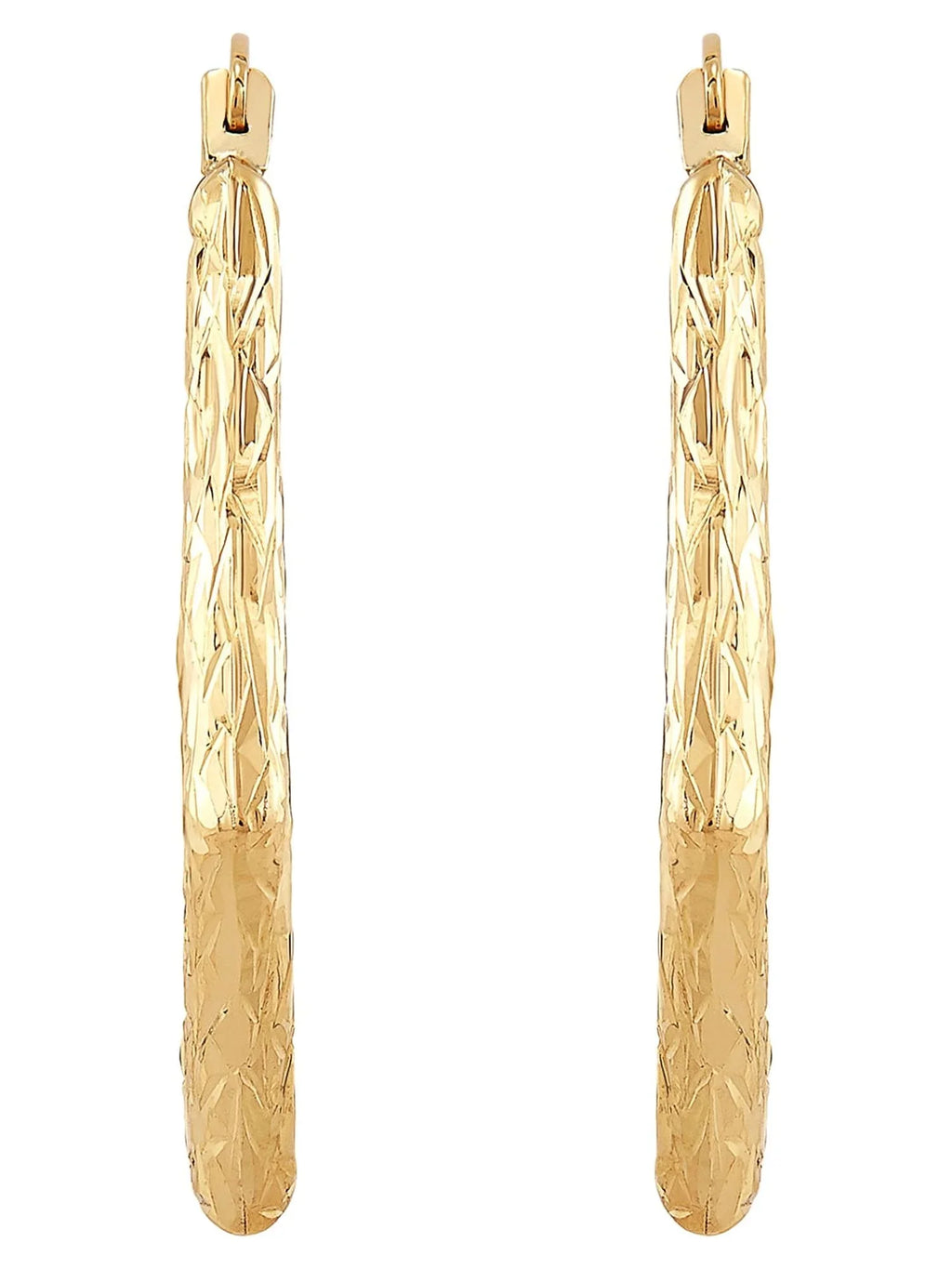 Knife Hollow Edge 10K Fine Hoops Brilliance Jewelry Gold Earrings Round Yellow
