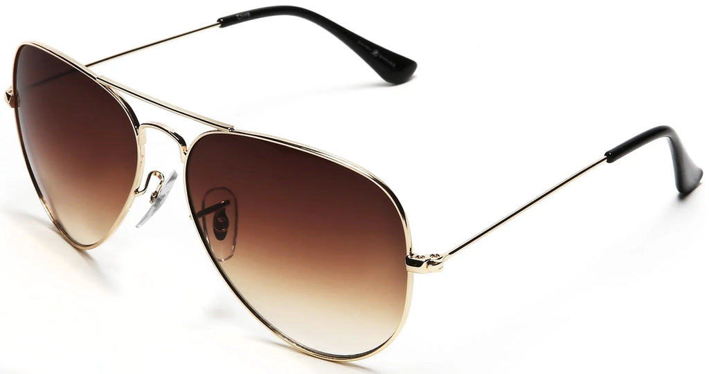 Sunglasses & Inspired Brown Ivy Shades Unisex Glen Brown Classic Sky Samba Lens - Frame Aviator