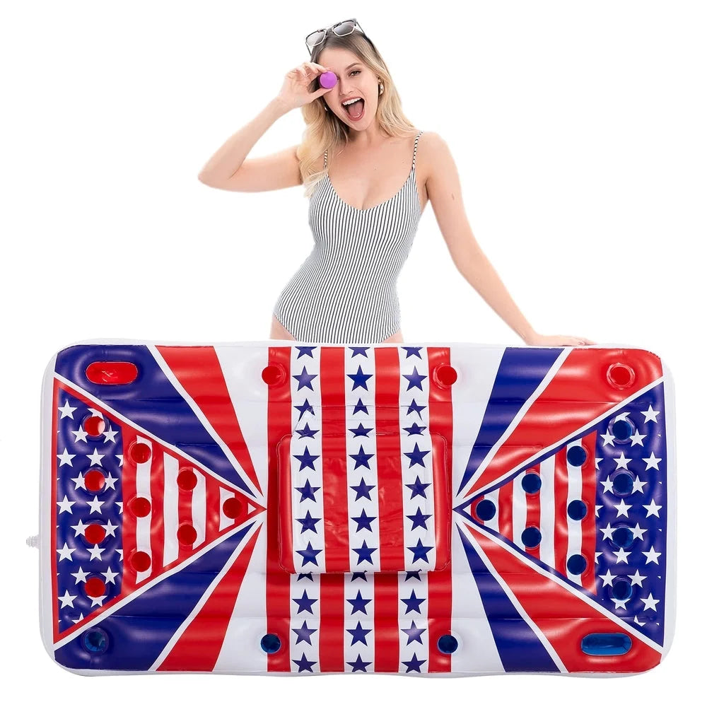 with Pong Built-In Floating Flag American Float Beer Cooler