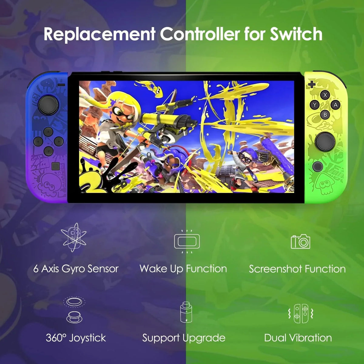 Joy cons 3 Controllers Edition Special Controller,Wireless Nintendo Joy-Pad Splatoon Joystick- Switch