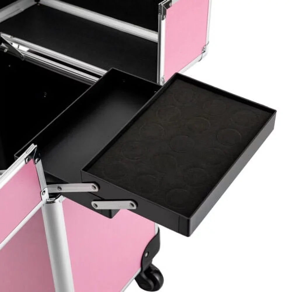 Case Trolley Extendable Train Box Space Makeup Storage Cosmetic Large Rolling