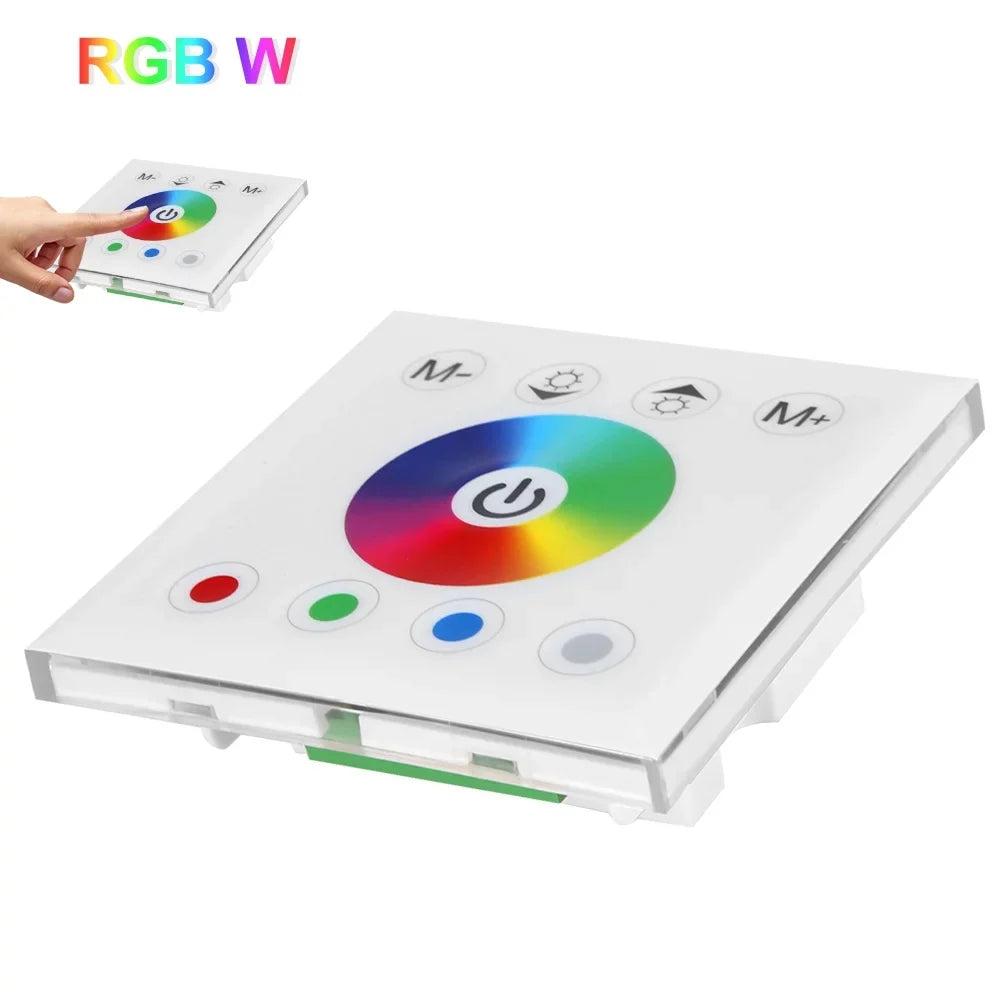 Wall RGBW Panel Touch Wincal Touch LED Strip LED Colorful Dimmer Controller Controller, Light(Black/White) Mounted Switch Touch for Wall-Mounted Panel Panel,