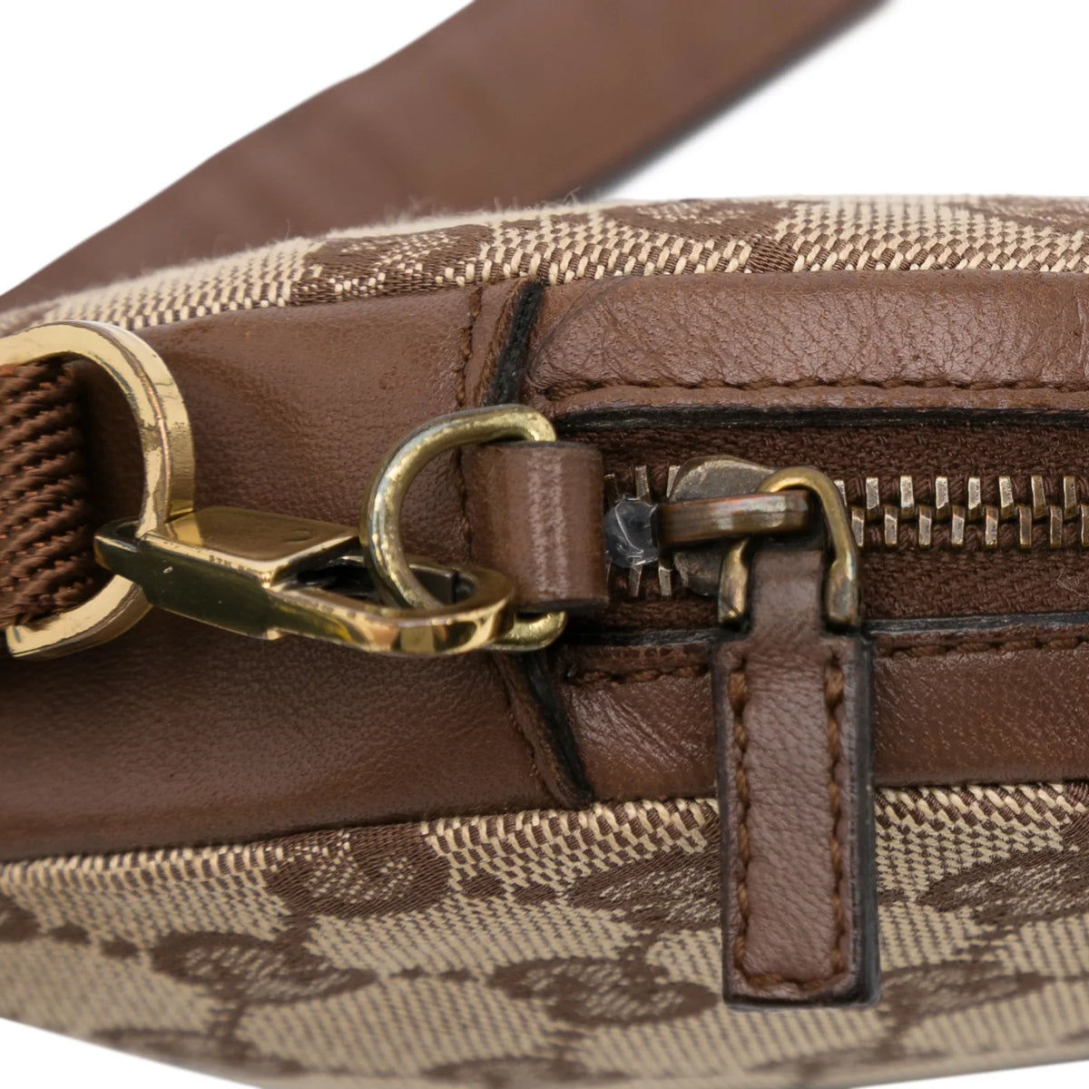 Unisex Crossbody Brown Pre-Owned Crossbody GG Bag Authenticated (Good) Fabric Canvas Round