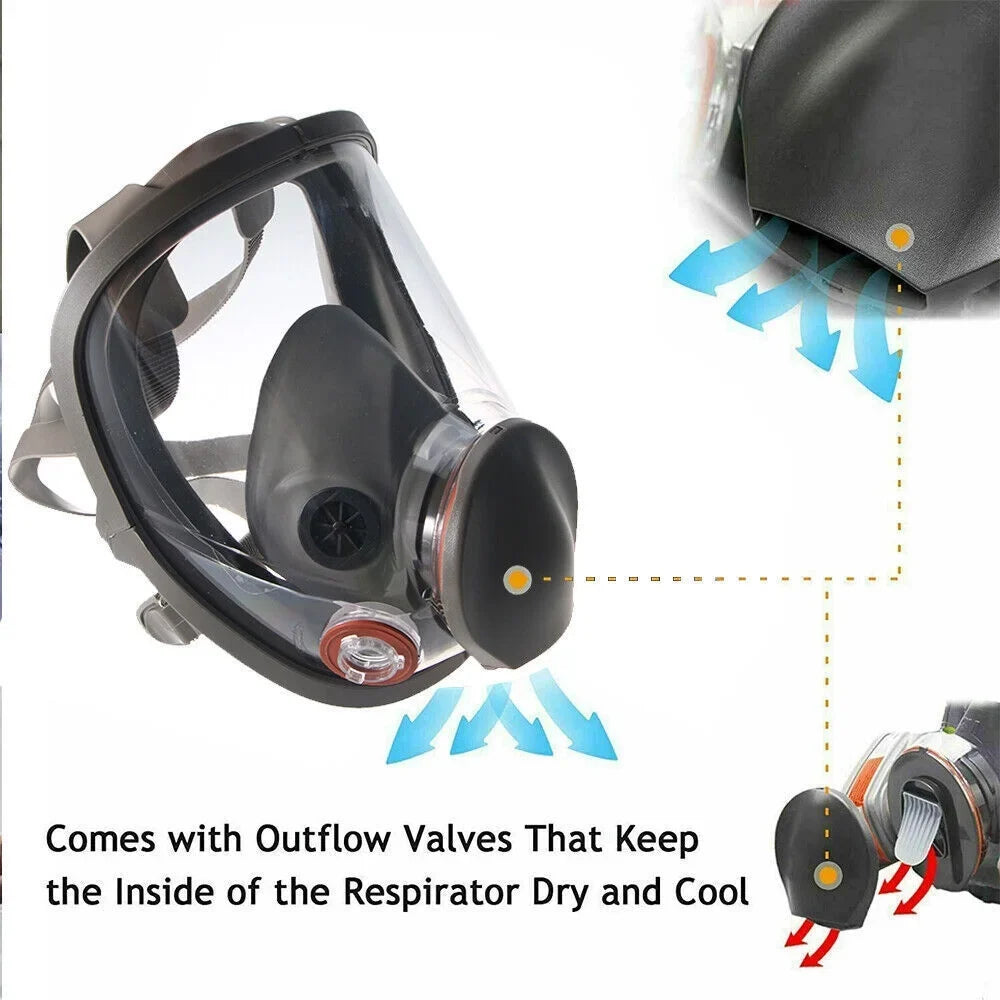 for Facepiece Face Mask Painting Spraying w/Filters Set Gas Full Respirator 6800