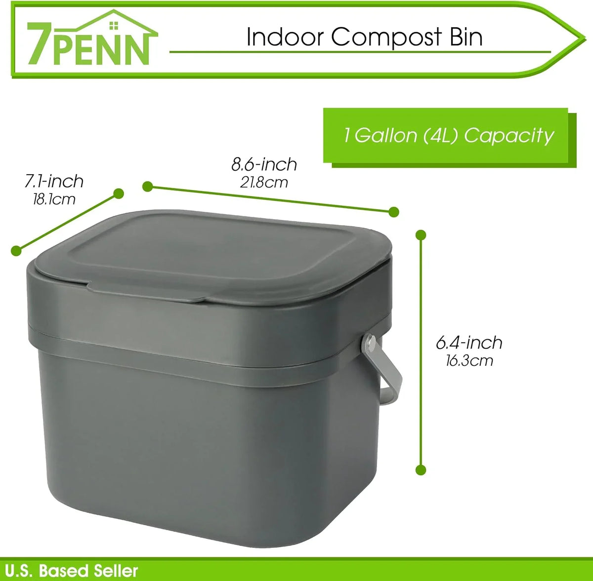 Kitchen For Compost Bucket Scraps, 4L 1Gal For - Small Wall Compost Bin Compost Countertop Bin - And Recycling More Trash, Food Aluminum Or Mounted Indoor Cabinet
