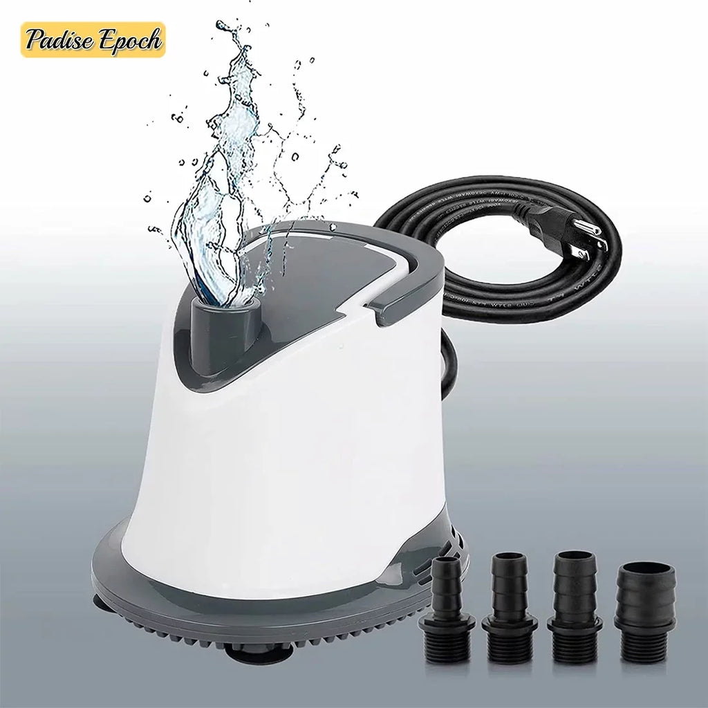 Adjustable Quiet Submersible liquid Aquarium 6ft 5000L/H Pump: Fish Hydroponics Waterfall Suction Pool for | Fountain Bottom Cover with Cord Power 1320GPH | Garden Tank | 110W Pond | |
