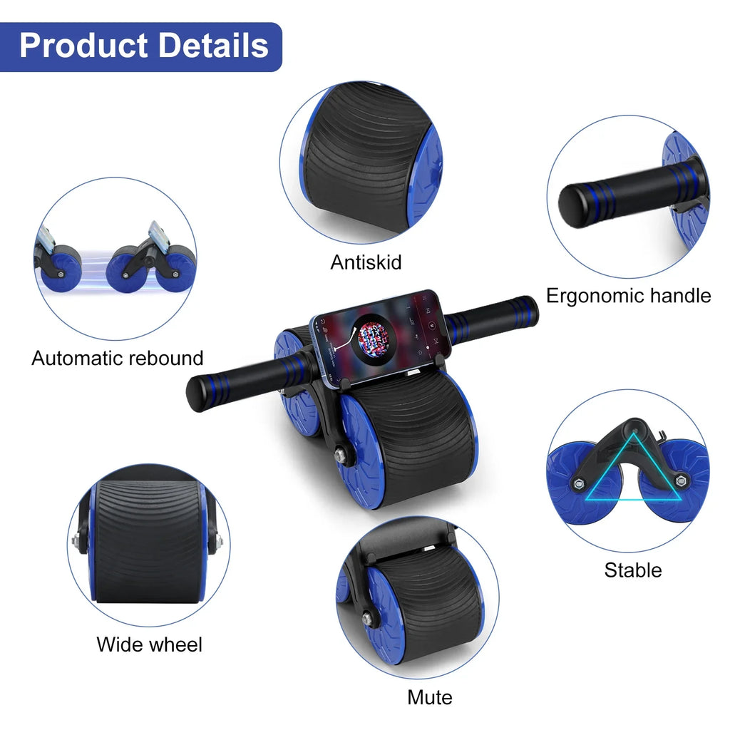 Fitness Abdominal Roller Training. Beginner to Strength Muscle for Wheel, Abdominal Automatic for Home Core Strength Training Wheel at - Workout Wheel Advanced Equipment Abs Ab Rebound Gym