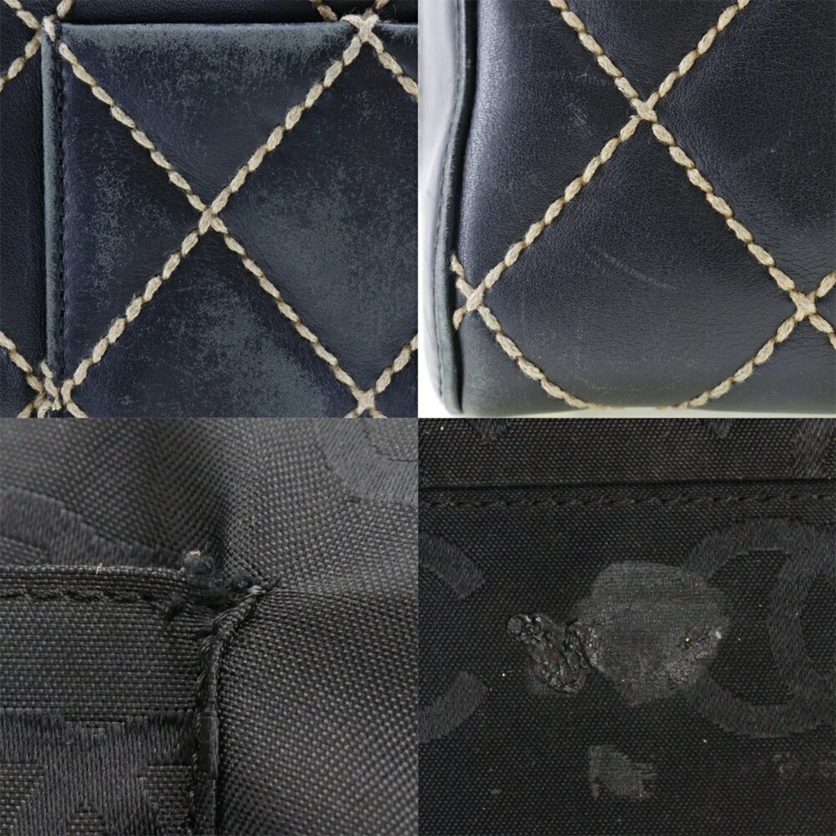 Wild (Fair) Mini Stitch Black Calf Handbag Ladies Pre-Owned A14692 Boston