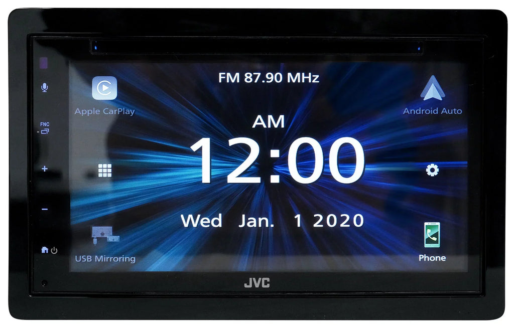 Monitor Carplay/Bluetooth/Android Car Cam JVC 6.8" Receiver+Backup KW-V660BT DVD