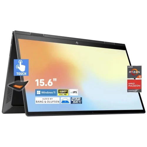 2022 to HP GHz), Webcam | Envy Fast AMD Radeon 4.3 Ryzen 15.6" Graphics, RAM SSD) x360 (32GB Laptop, Newest 6E, Wi-Fi Charge, Touchscreen 5625U PCIe 1TB B&O, Keyboard, Backlit 2-in-1 5 HP (Up IR