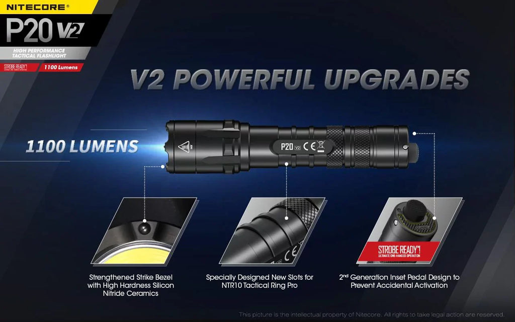Tactical XP-L2 CREE LED +2x Charger CR123A V6 Nitecore Combo: Batteries Eco-Sensa w/NL183 Flashlight P20 1100 V2 D2 - Lumens Free - Battery,