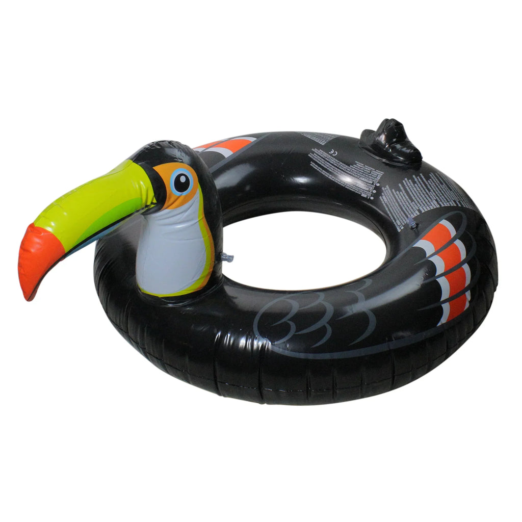 '- Pool 1-Person Pool Toucan Central Ring Giant Black/Yellow Float 52" Inflatable