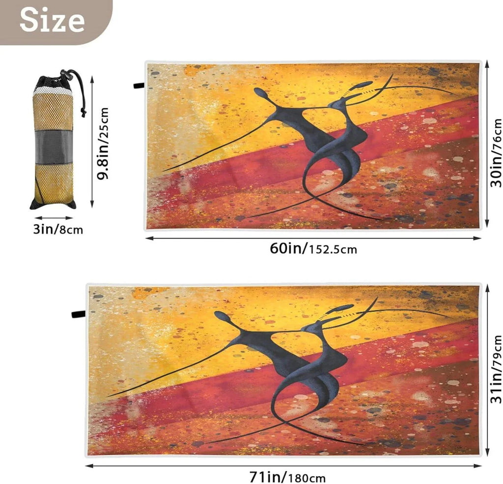 Absorbent Compact African Camping Quick Holiday（560） Beach Dancers Couple - Oversized Swimming Bestwell Super Towel Dry - for Travel Towel Towels Lightweight