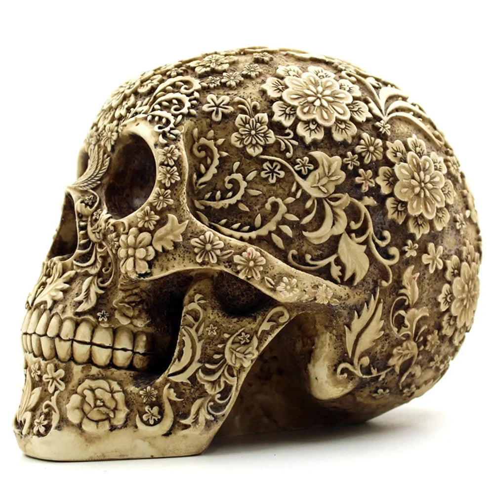 Skull And Props European Skull Trade Decoration Spoof American Retro Menghua Horror Foreign Halloween Decoration Face Mai Resin