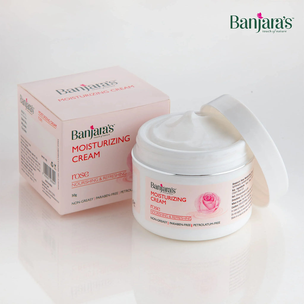 Cream| Moisturizing Banjara's For Pack for 2 2X50g(100g) Makes glow, Paraben-Free Night All & Men Rose & Women, , Vegan, Types, - Day skin Skin of
