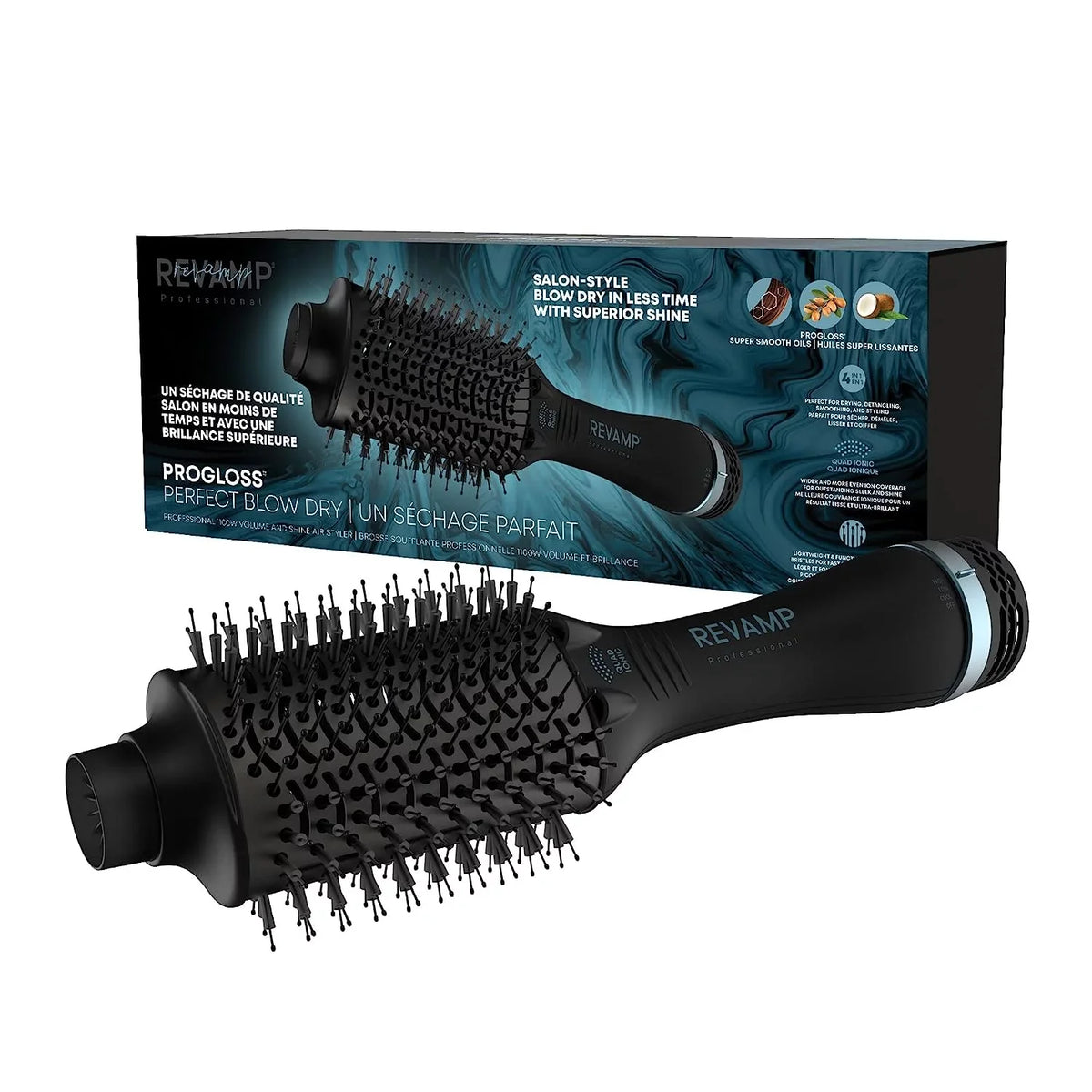 Perfect Progloss Infused Dry Volume Shine 9’ Revamp Air Brush Dry for Shine Progloss for Hair Blow Oils & Dryer Styler Auto-Off Styling – Frizz-Free Swivel Wet Barrel Ceramic or – Cord & – with Hot