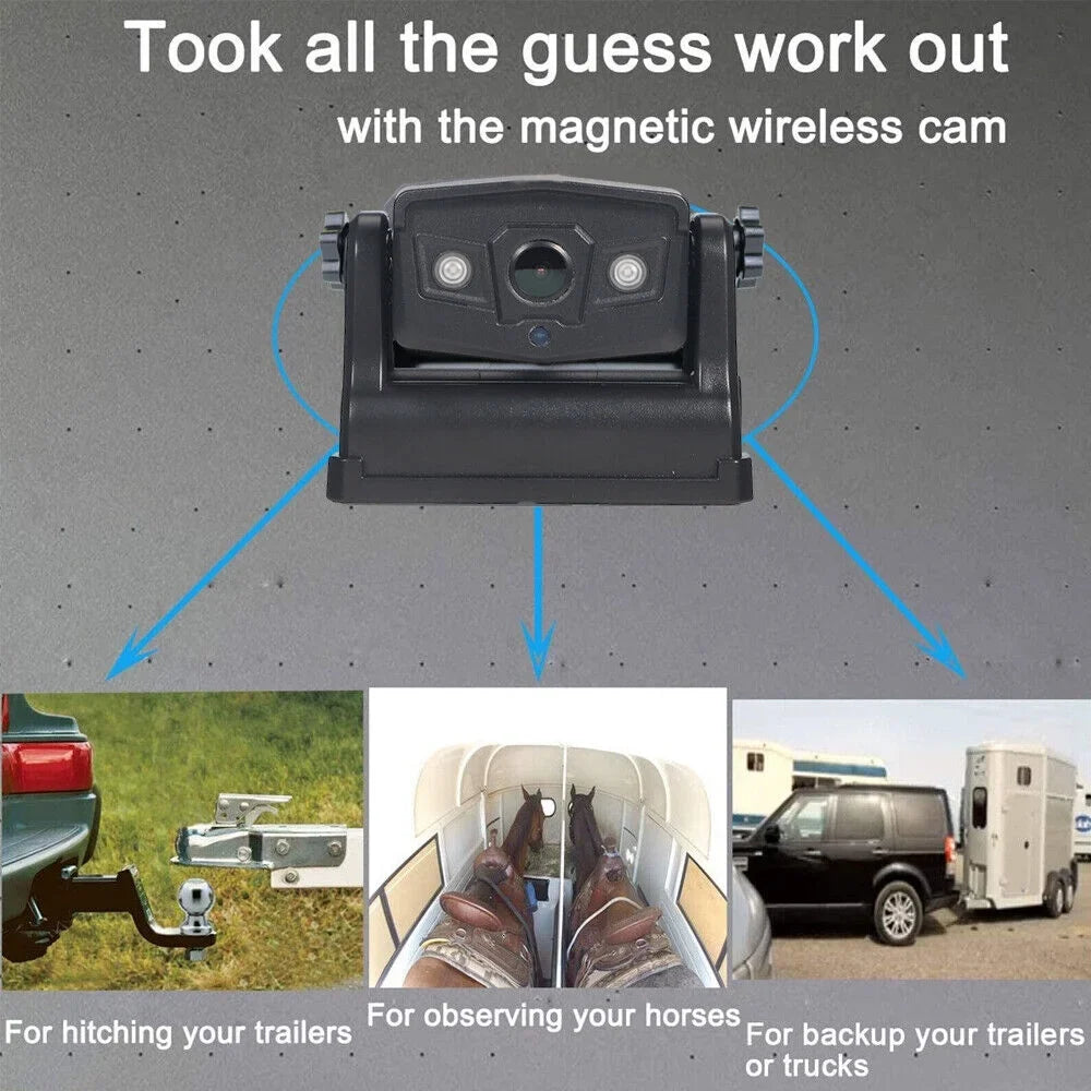 9600mAh View for Vehicle Camera, Ideal Battery, Wireless Magnetic Front/Rear Backup JLLOM WiFi