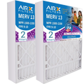 CLEAN Made 16x25x5 Pack - Compatible Air by FILTERS MERV 9 Bear 255649-105 AIR. MPR FPR AIRX Comparable 13 Furnace 16x25x5 1500 2 Filter Filter 2200 Air USA & with to WICKED Premium