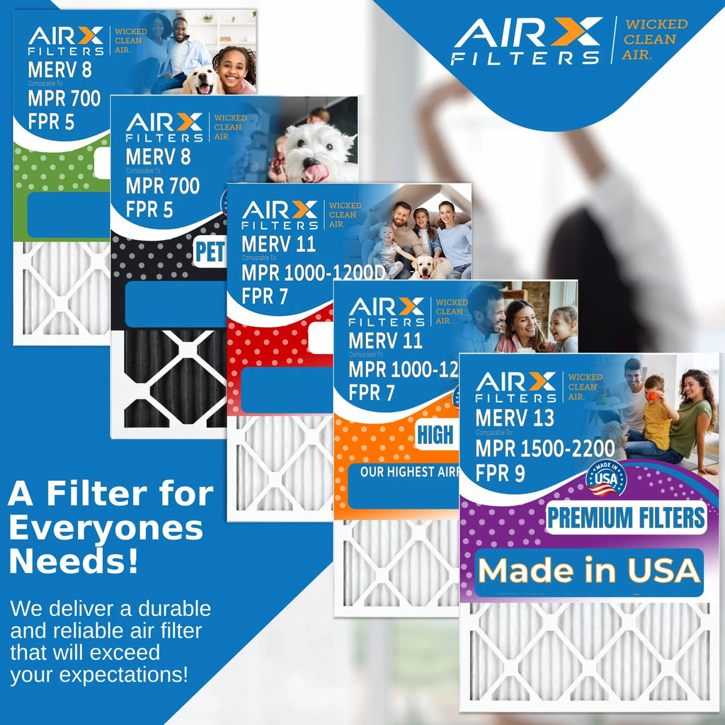 Filter 20x25x5 MERV # & 11 1200 Comparable 20x25x5 Air with Premium 7 CLEAN USA MPR AIR. AIRX FILTERS by Filter Field 1000, WICKED MPR 46568600 Furnace to 11 Controls MERV FPR Made Compatible