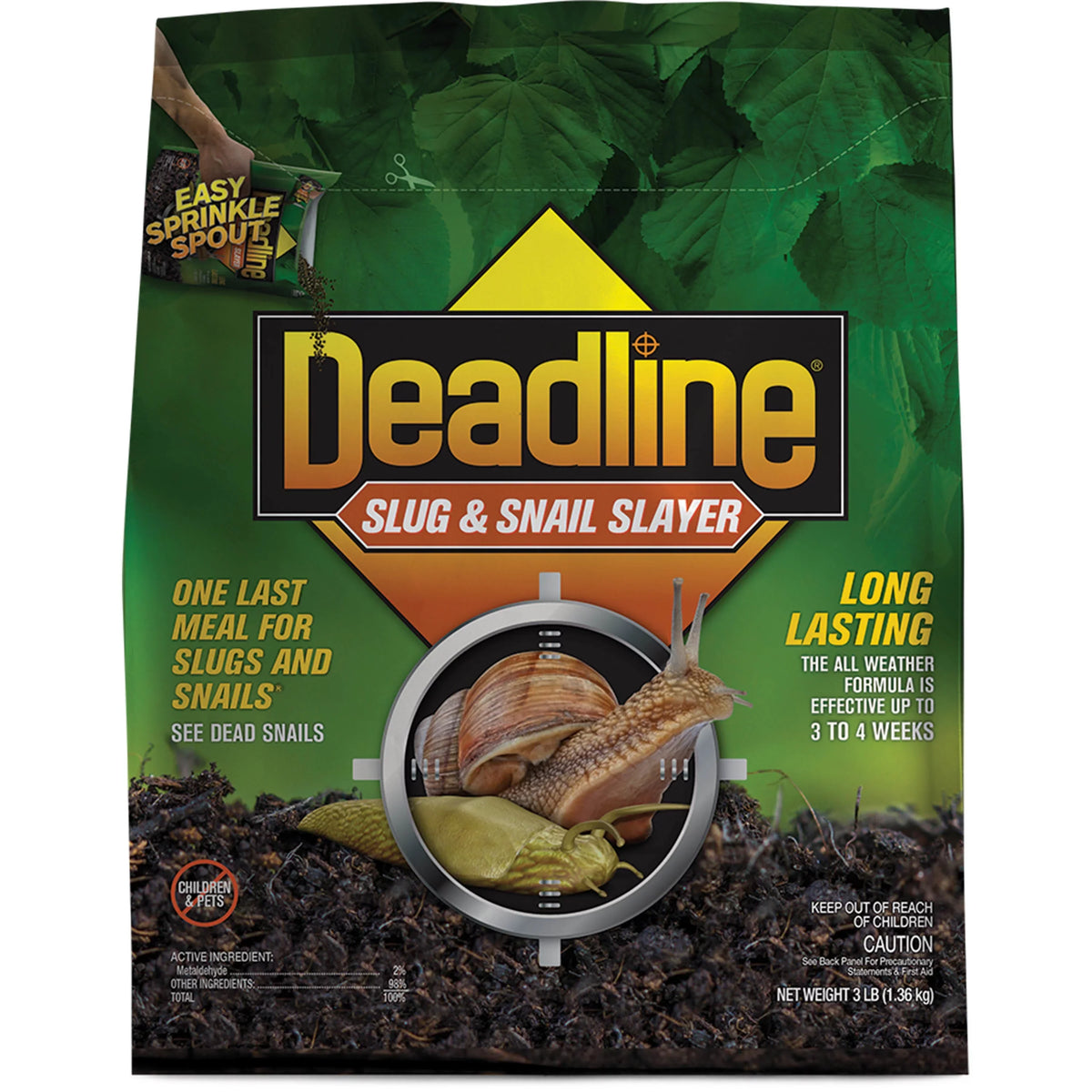Snail 3 Deadline, lb. Ready-to-Use Pellets, and Slug Killer;