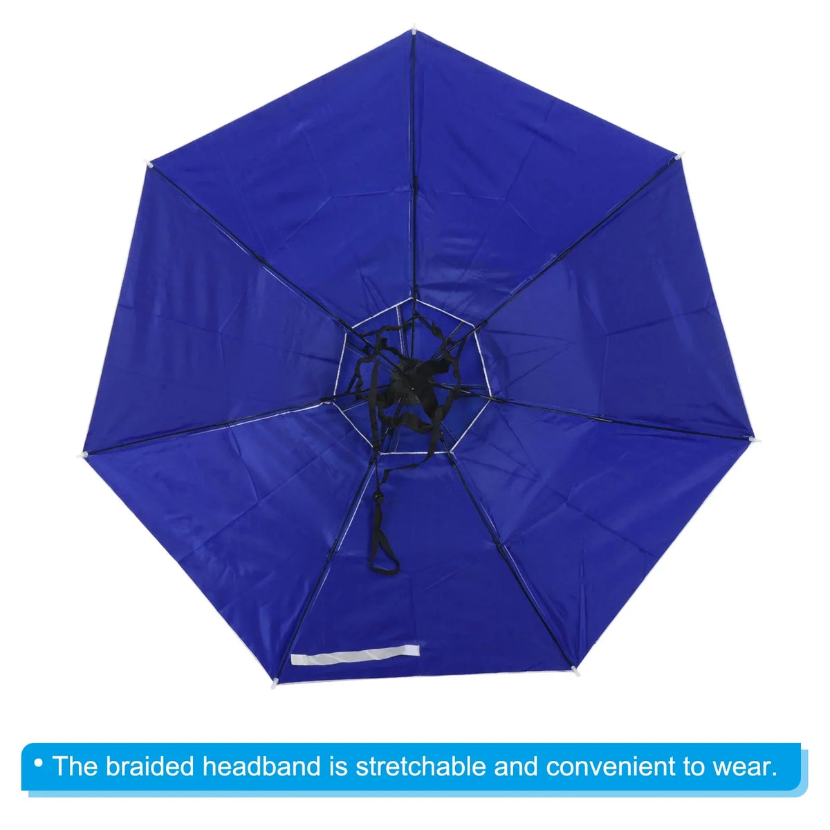 Folding Layer Silver Umbrella Adjustable 37.4" Fabric Sun Strip, Cap with OD Rain Oxford Hat, Uxcell Double