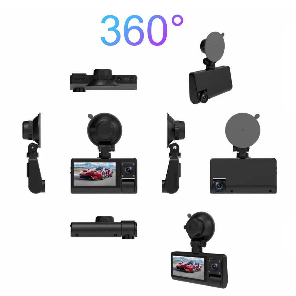 Cam with Driving Angle Video Clear - Wide Rearview Mirror Auto 3-in-1 Touch Connectivity Screen WiFi Safety Recording, Camera, Dash - Recorder