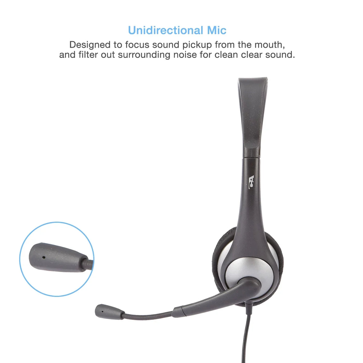 Microphone Mono Gray Cyber (AC-104) Y-Adapter Acoustics & - Headset w/