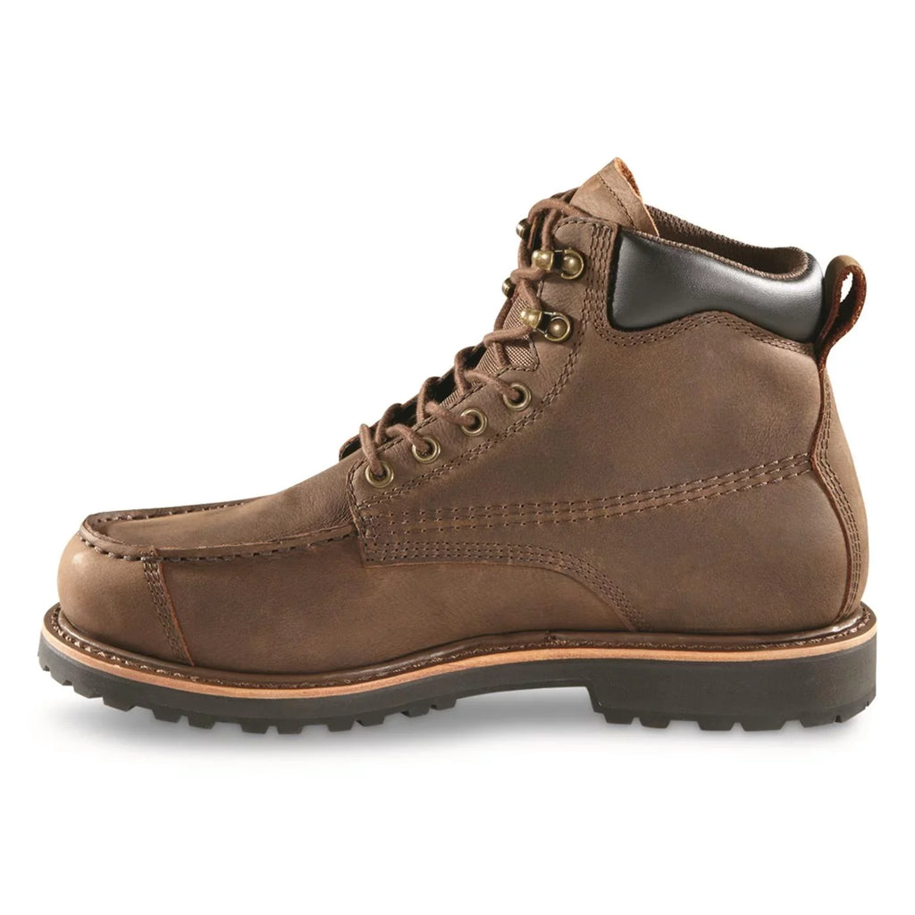 Gear Guide Leather Work Mens Moisture Shoes, Chukka Insoles, Timber Boots Waterproof Ankle Boot Rugged Wicking Pull-On