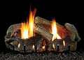 Systems 18" Glaze with Oak LP Stacked VF/V Aged Comfort Burner, Logset Empire Slope Millivolt