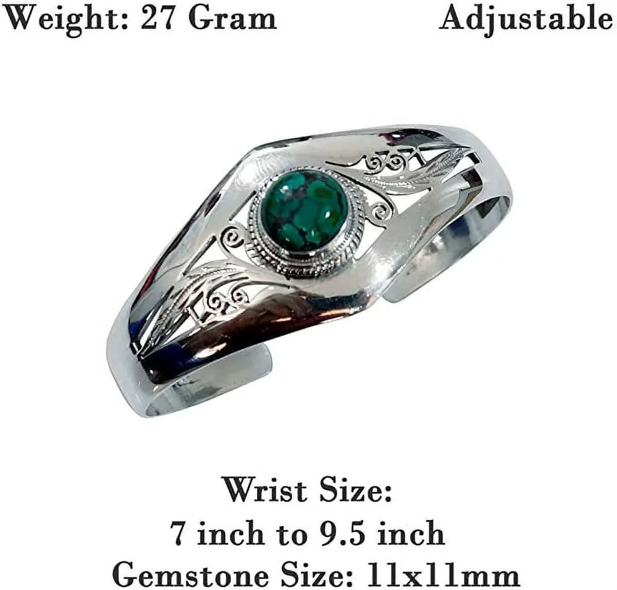 Jewelry 925 Adjustable Women, Gemstone Real Silver Designer Genuine Bracelet Cuff Sterling Men Fashion Bracelet for Turquoise Bracelet, Handmade Gifts, for