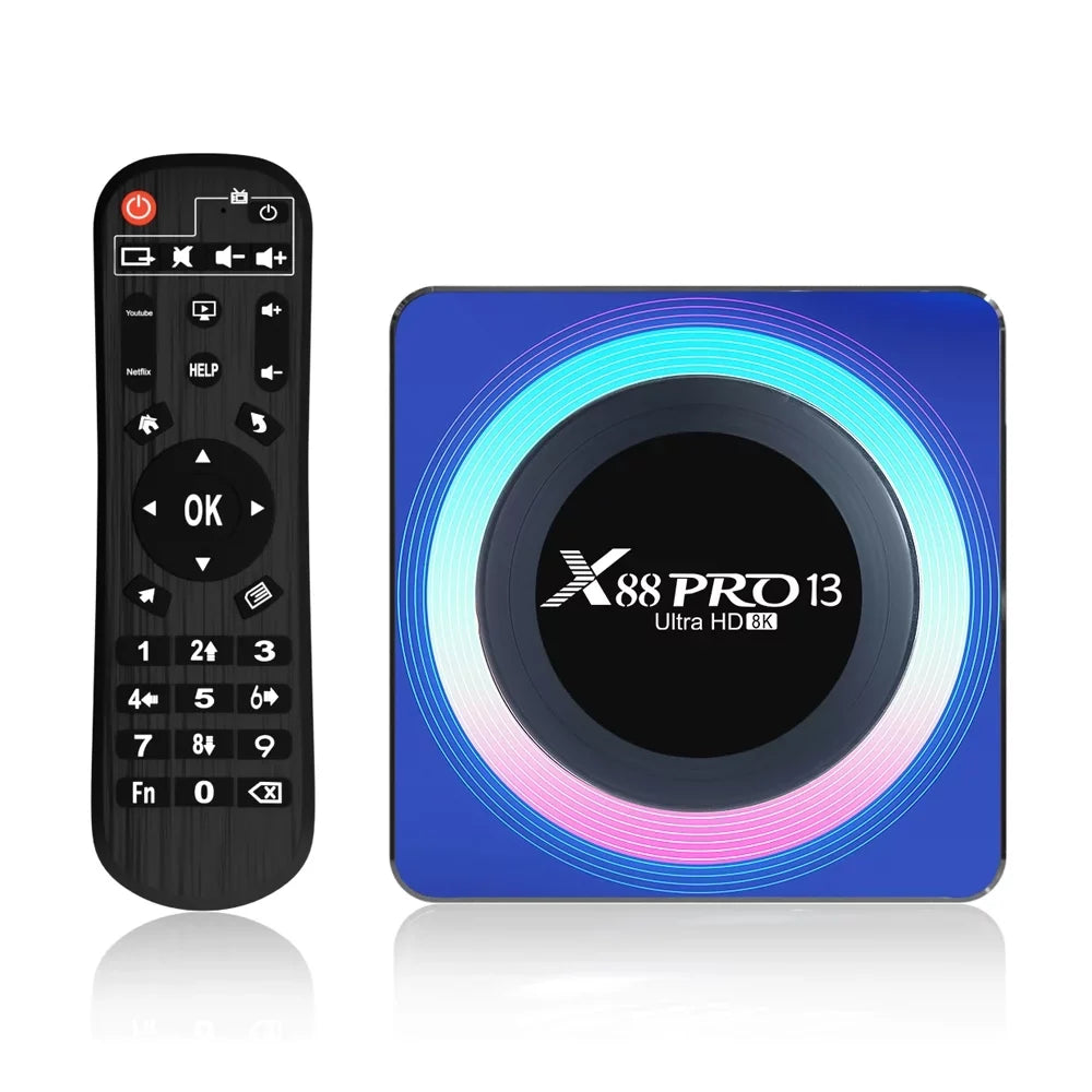 32GB 2.4G/5.8G ROM HD 1000M Box Ethernet WiFi6 TV HDR10+ USB3.0 Quad-Core 13.0 Dual 4GB RAM Android 8K BT5.0 Band Ultra