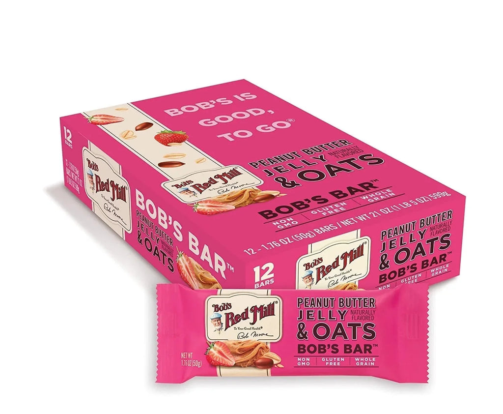 Peanut & Red 12 Oats Butter Mill Bars Bob's Jelly -- Bob's Bar