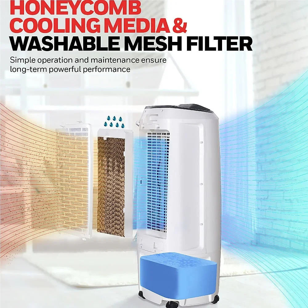 Control Cooler) - with White Indoor Evaporative Remote Air Cooler (Swamp