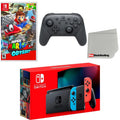 Screen Cleaning Red Switch Controller, Wireless with & Mario Nintendo Console Blue Odyssey and Cloth Neon Extra Super