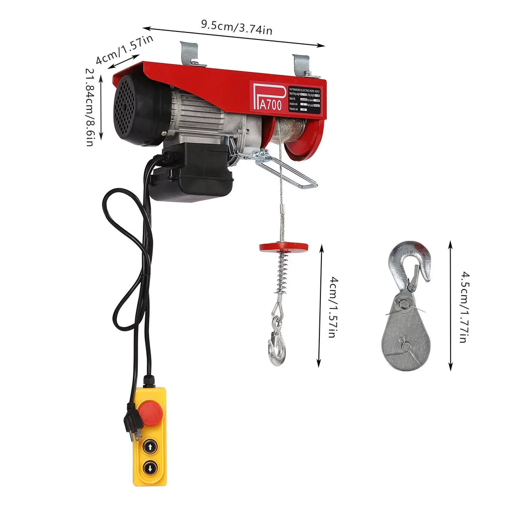 Winch Control Remote 110V Electric Winch Wire Electric Portable W/ Hoist 1543lbs