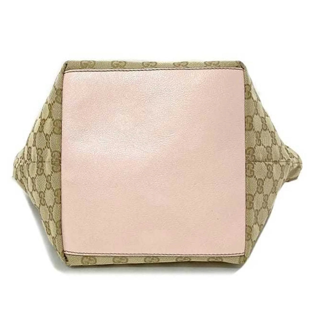 (Good) Pink Tote Blue Women's Beige 131228 Pastel Handbag GG Canvas Pre-Owned Leather Bag