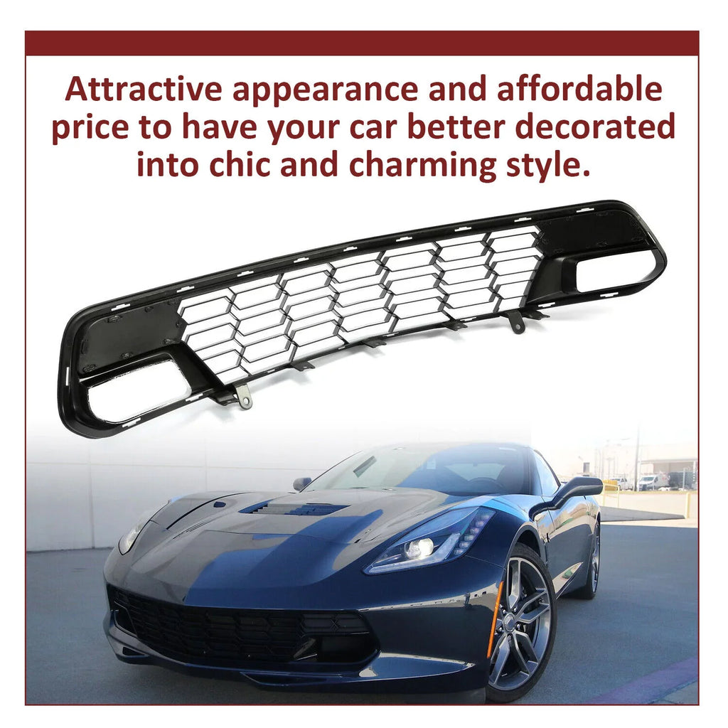 C7 Front Corvette Painted Cover Camera Bracket) Lower Kojem Z06 All Front Glossy Models (W/O design Black 2014-2019 Bumper Plastic Chevrolet Grille for