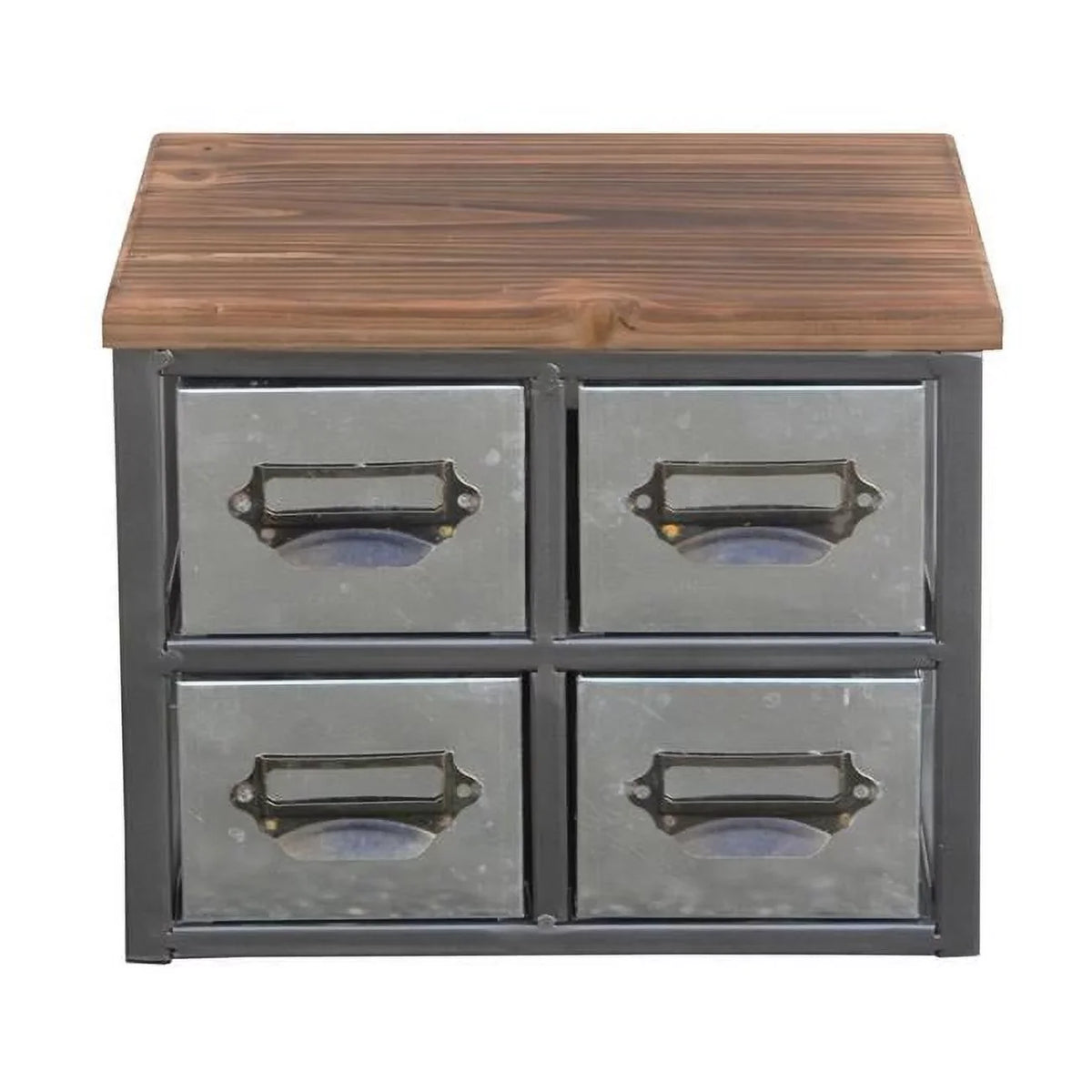 Organizer 4 & Vertical Short Galvanized Top with Scoop Metal Wood 4627 Drawer Handle Frame Cheungs Label -