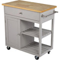 Cart Wooden Natural Bowery Cool in Gray Kitchen and Modern Hill