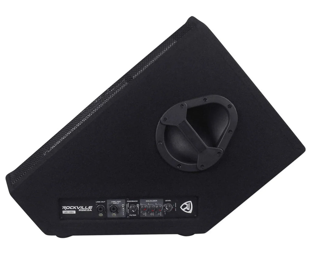 Speaker Floor 1400 15" Watt Active Stage 2-Way Rockville Powered Monitor RSM15A