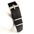 Black Polish Watch Replacement 20mm GMT Fit Submariner II Strap with Diver Buckle Nato Nylon Band