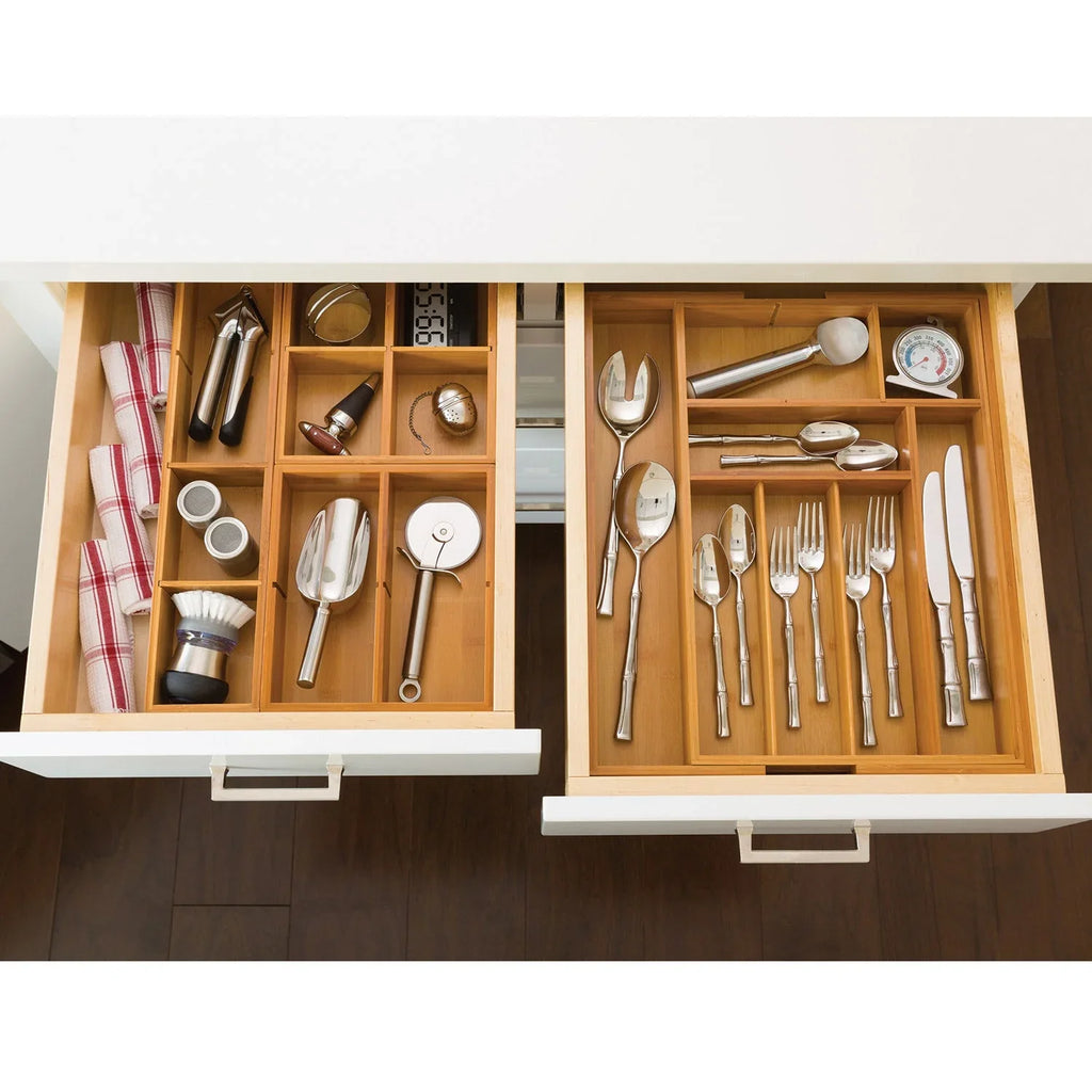 Expandable Classics Set Bamboo 4-Piece Drawer Organizer