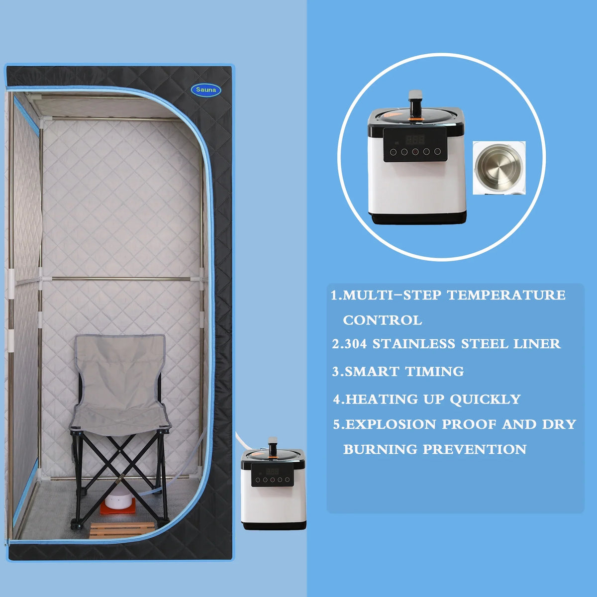 Home Tent Spa With Body Cheelom Sauna Sauna，Portable black Box Steam Full Sauna