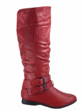 High Riding Coco-20 Boots Buckles Round Zipper Fashion Women's Low Toe Heel Knee