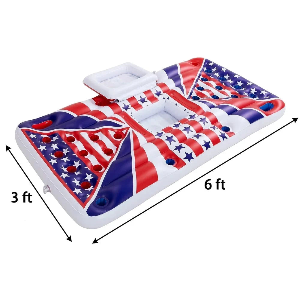 with Pong Built-In Floating Flag American Float Beer Cooler